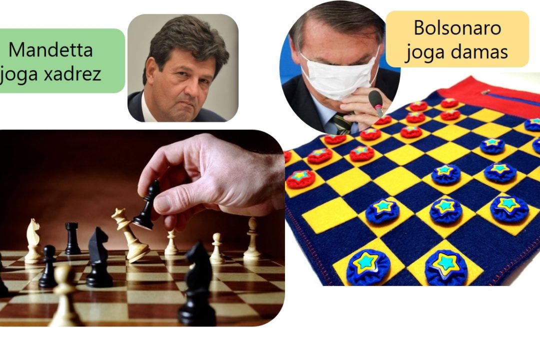 Mandetta joga xadrez e Bolsonaro joga damas