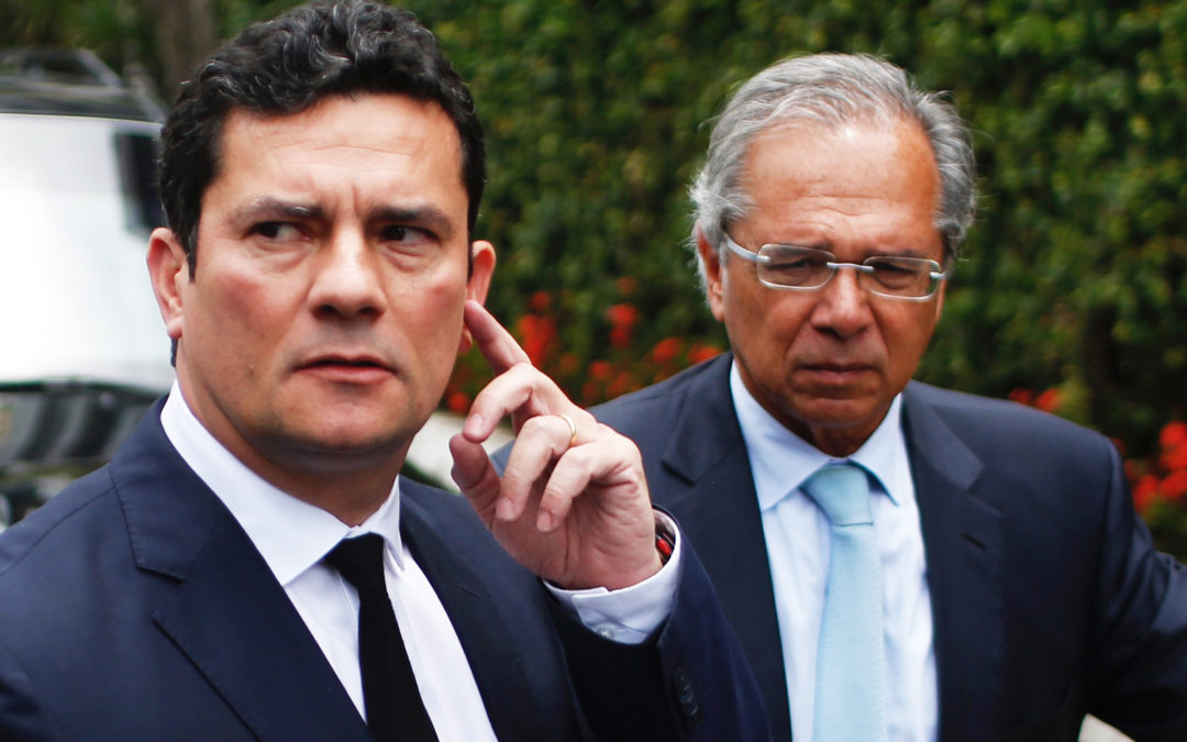 Paulo Guedes e Sérgio Moro: com cargos, mas sem poder
